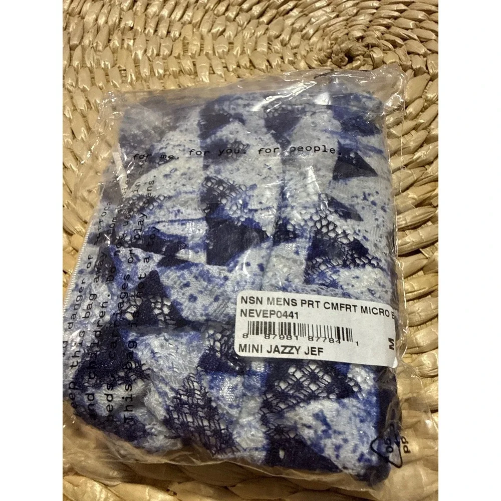Cosabella Men Never Say Never Comfort Micro Brief Blue White Lace Print NEW M